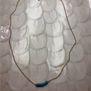 Boutique Elegant Gold Necklace with Turquoise Beads